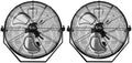 Simple Deluxe 20 Inch High Velocity 3 Speed, Black Wall Mount Fan, 2 Pack Black Metal