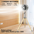 Simple Deluxe Tripod Pedestal Fan, 3 Speed Adjustment, Multiple Wide Angle Standing Fan, Suitable For Bedroom, Living Room And Office, Silver 10 Inch, 10 Inch Silver Metal