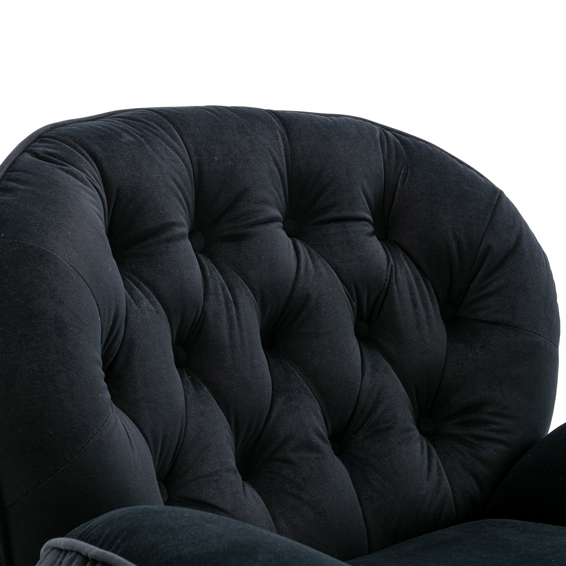 Accent Chair Tv Chair Living Room Chair With Ottoman Black Black Foam Upholstered