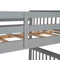 Full Over Full Bunk Bed With Ladders And Two Storage Drawers Gray Old Sku:Lt000365Aae Gray Solid Wood