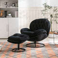 Accent Chair Tv Chair Living Room Chair With Ottoman Black Black Foam Upholstered