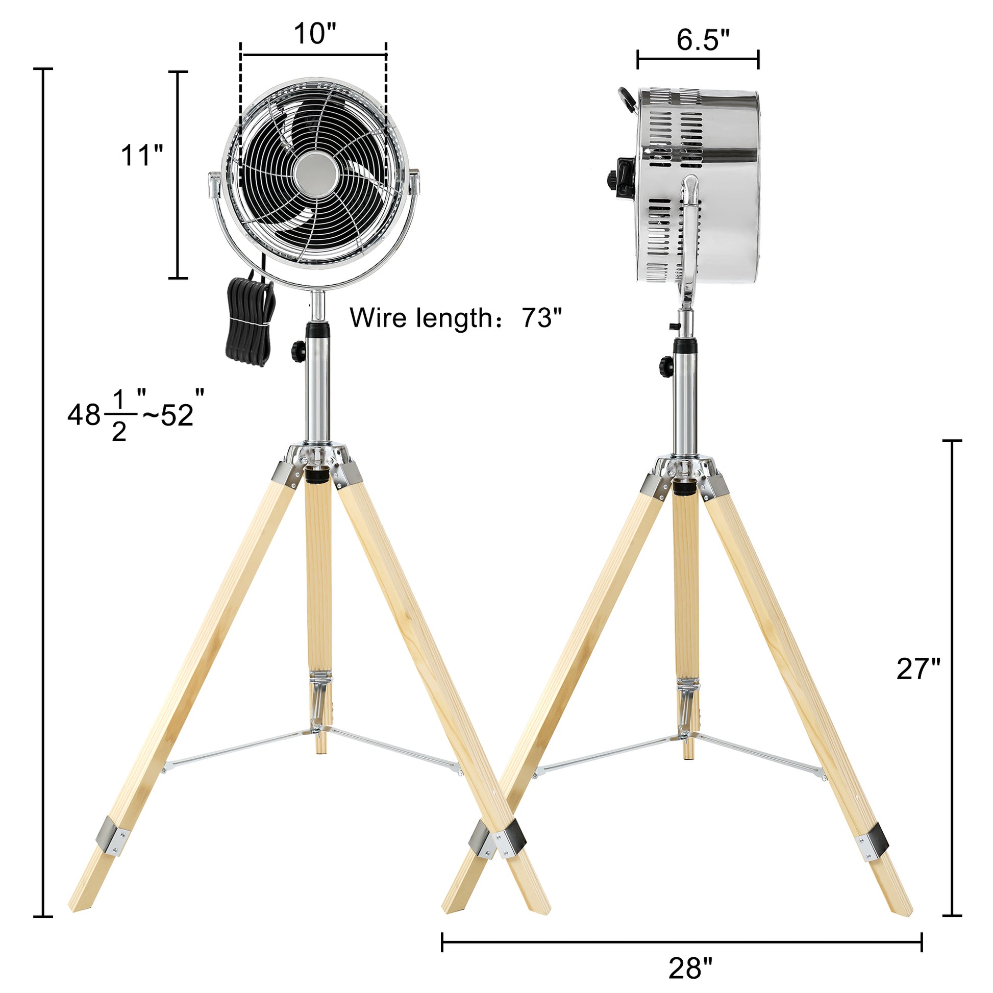 Simple Deluxe Tripod Pedestal Fan, 3 Speed Adjustment, Multiple Wide Angle Standing Fan, Suitable For Bedroom, Living Room And Office, Silver 10 Inch, 10 Inch Silver Metal