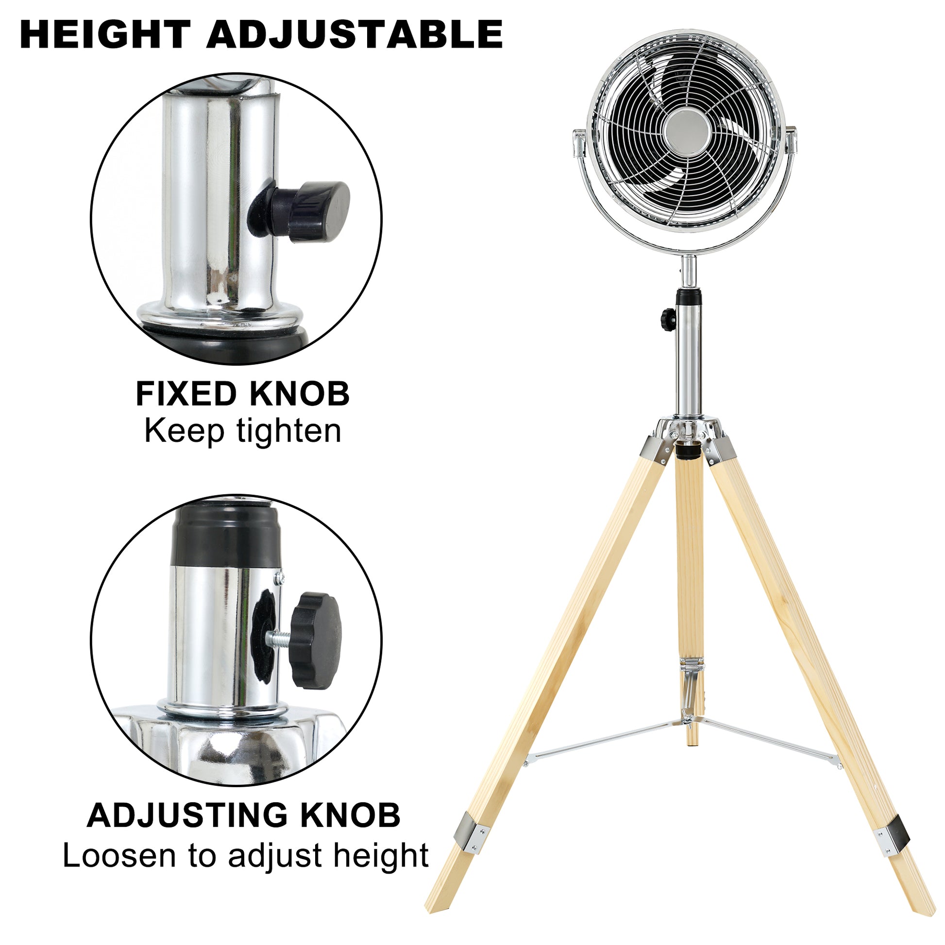 Simple Deluxe Tripod Pedestal Fan, 3 Speed Adjustment, Multiple Wide Angle Standing Fan, Suitable For Bedroom, Living Room And Office, Silver 10 Inch, 10 Inch Silver Metal