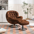Accent Chair Tv Chair Living Room Chair With Ottoman Brown Brown Foam Upholstered
