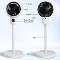 Circulating Stand Fan For Home Bedroom With Remote, Standing Fans Ocillation 70 , Pedestal Fan 3 Speeds,3 Modes,15Hour Timing, Led Display, For Indoor, Bedroom And Home Office, 7 Inch,White White Plastic