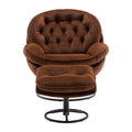 Accent Chair Tv Chair Living Room Chair With Ottoman Brown Brown Foam Upholstered