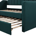 Upholstered Twin Daybed With Trundle,Green Old Sku:Sm000218Aaf Green Upholstered