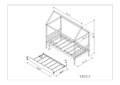 Solid Wood Twin House Bed Frame With Twin Size Trundle For Warm Pink Color, No Box Spring Needed Pink Pine