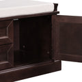 Storage Bench With 2 Drawers And 2 Cabinets, Shoe Bench With Removable Cushion For Living Room, Entryway Espresso Espresso Solid Wood