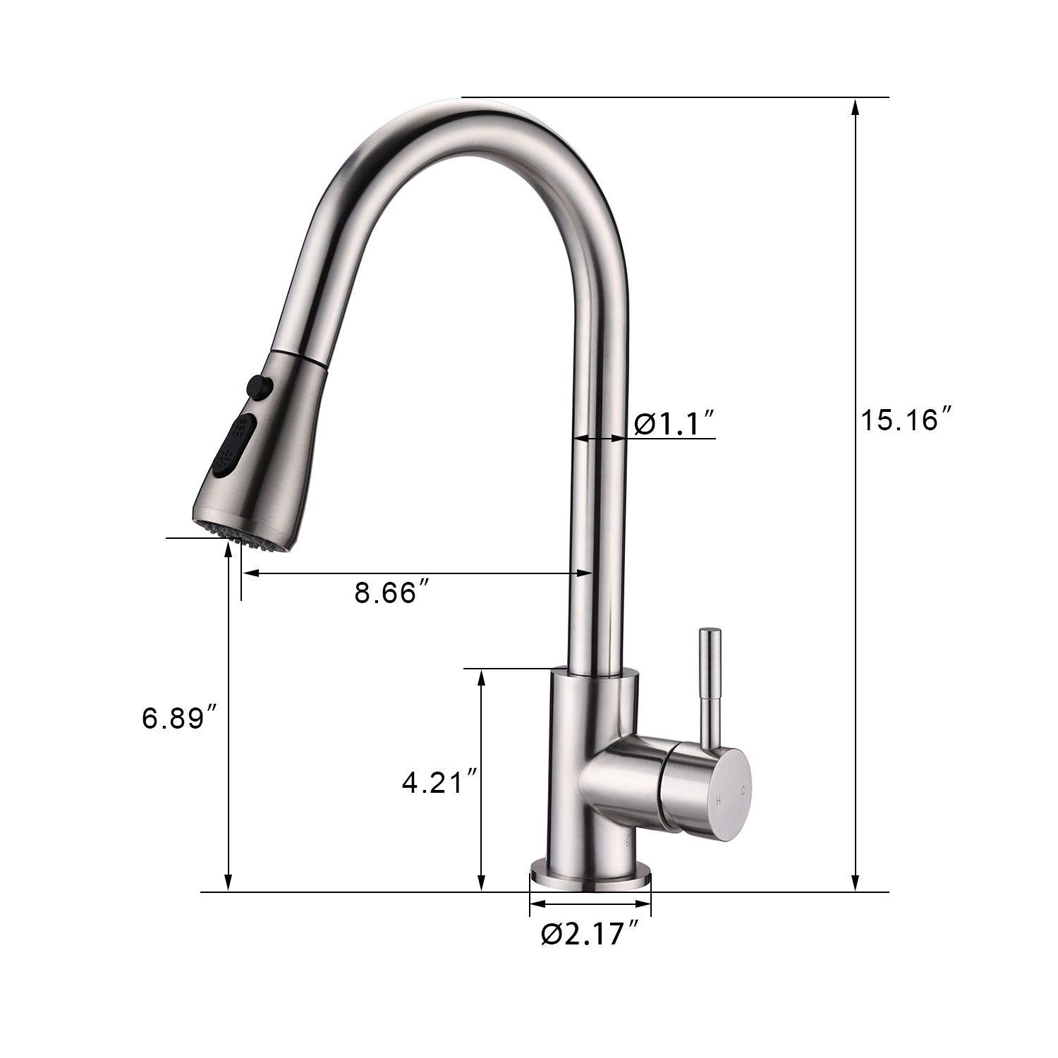 Pull Down Kitchen Faucet With Sprayer Stainless Steel Brushed Nickel Brushed Nickel Stainless Steel