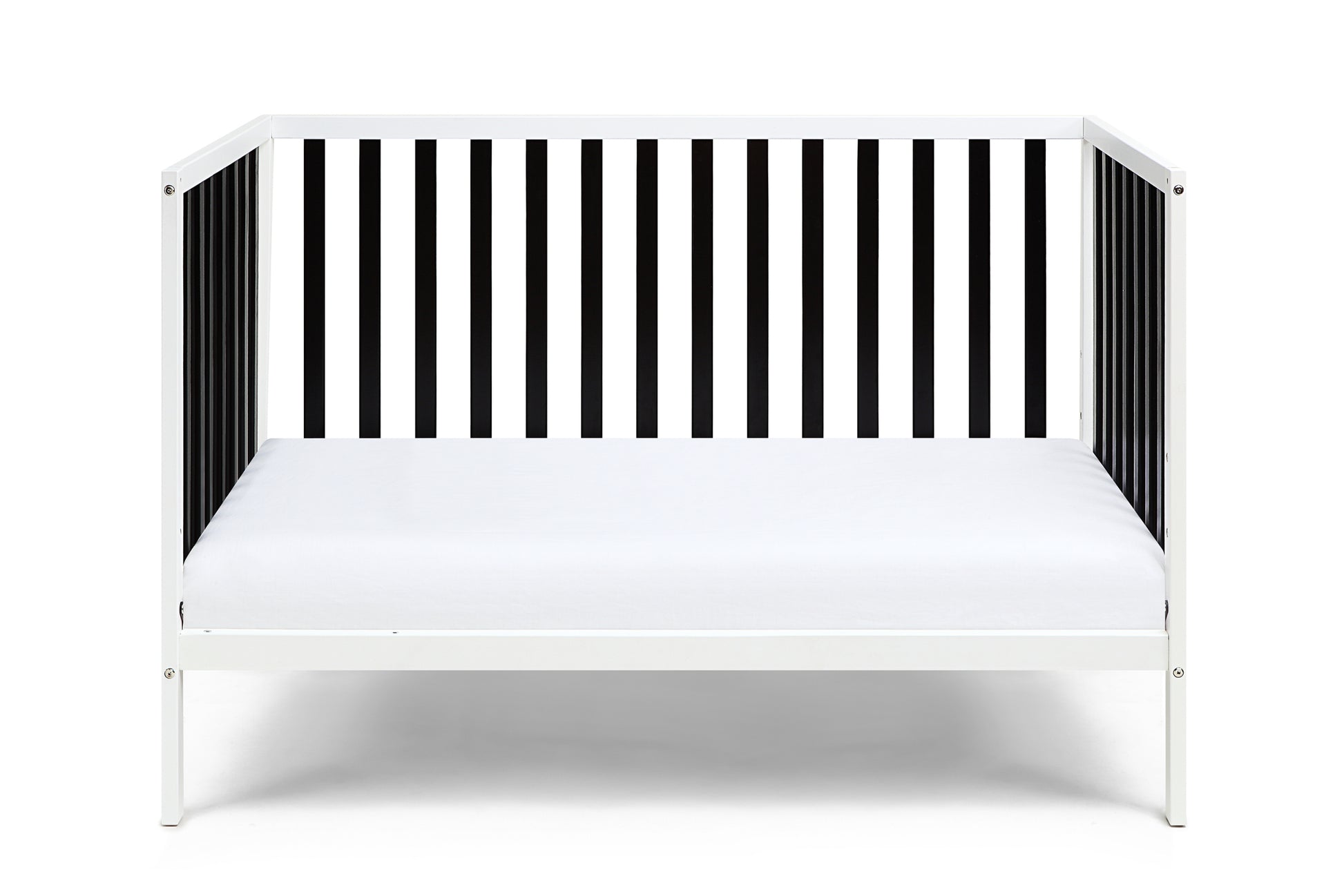 Deux Remi Island Crib White Black White Solid Wood