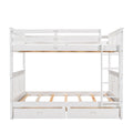 Full Over Full Bunk Bed With Ladders And Two Storage Drawers White Old Sku:Lt000365Aak White Solid Wood