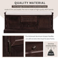 Storage Bench With 2 Drawers And 2 Cabinets, Shoe Bench With Removable Cushion For Living Room, Entryway Espresso Espresso Solid Wood