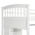 Twin Size Loft Bed With Storage Shelves, Desk And Ladder, White Old Sku :Lp000140Kaa Twin White Solid Wood