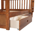 Full Over Full Bunk Bed With Ladders And Two Storage Drawers Walnut Old Sku:Lt000365Aad Walnut Solid Wood