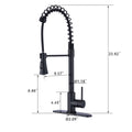 Commercial Modern Single Handle Spring High Arc Kitchen Faucet Matte Black Matte Black Stainless Steel