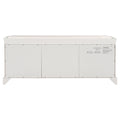 Storage Bench With 2 Drawers And 2 Cabinets, Shoe Bench With Removable Cushion For Living Room, Entryway White White Solid Wood