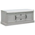 Storage Bench With 2 Drawers And 2 Cabinets, Shoe Bench With Removable Cushion For Living Room, Entryway Gray Wash Gray Wash Solid Wood