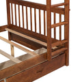 Full Over Full Bunk Bed With Ladders And Two Storage Drawers Walnut Old Sku:Lt000365Aad Walnut Solid Wood