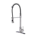 Commercial Modern Single Handle Spring High Arc Kitchen Faucet Brushed Nickel Brushed Nickel Stainless Steel