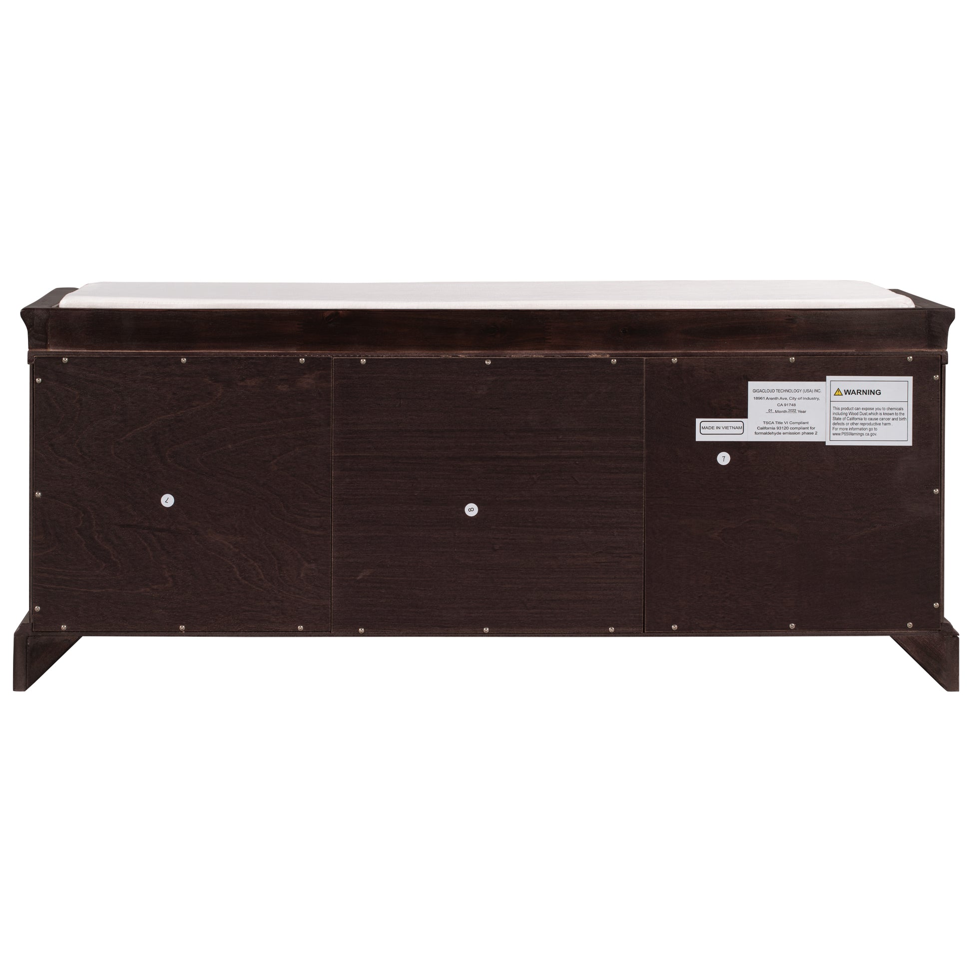 Storage Bench With 2 Drawers And 2 Cabinets, Shoe Bench With Removable Cushion For Living Room, Entryway Espresso Espresso Solid Wood