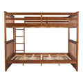 Full Over Full Bunk Bed With Ladders And Two Storage Drawers Walnut Old Sku:Lt000365Aad Walnut Solid Wood