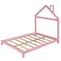 Full Size Wood Platform Bed With House Shaped Headboard Pink Pink Solid Wood