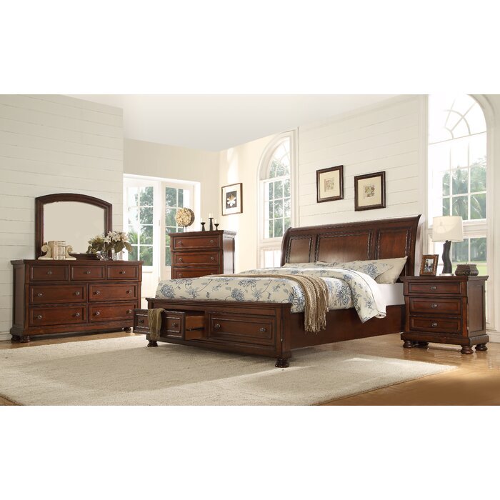 Baltimore Queen Storage Platform Bed Made With Wood In Dark Walnut Box Spring Not Required Queen Walnut Wood Bedroom Transitional Walnut Wood