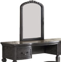 Bedroom Classic Vanity Set Wooden Carved Mirror Stool Drawers Antique Grey Finish Grey Vanity Stools Bedroom Round Black Classic,Contemporary,Luxury Rubberwood Solid Wood