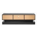 51.18Inch Black Morden Tv Stand With Led Lights,High Glossy Front Tv Cabinet,Can Be Assembled In Lounge Room, Living Room Or Bedroom,Color:Black Black Primary Living Space 50 Inches 50 59 Inches Classic 55 Inches Foam Particle Board