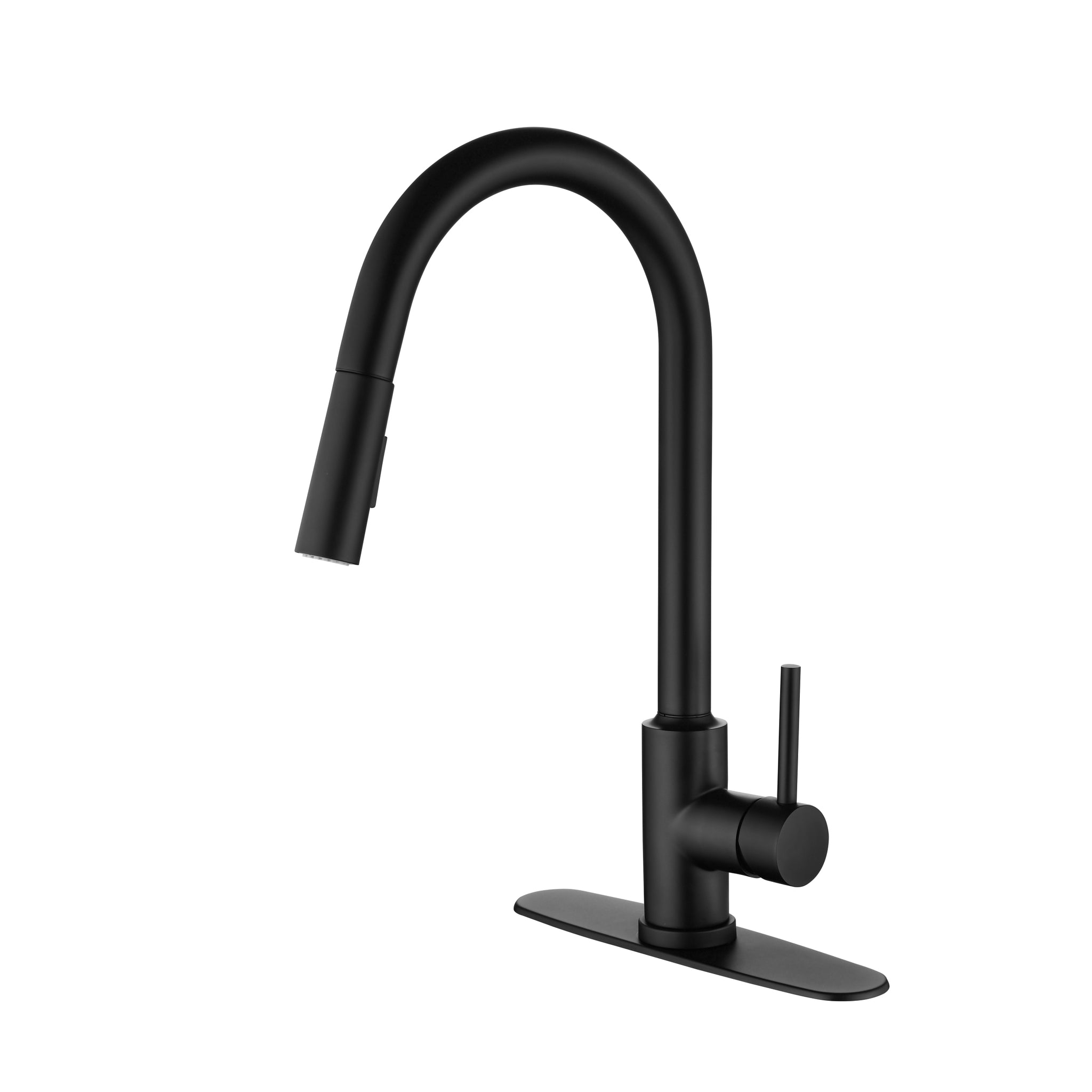 Kitchen Faucet With Pull Down Sprayer Matt Black Stainless Steel