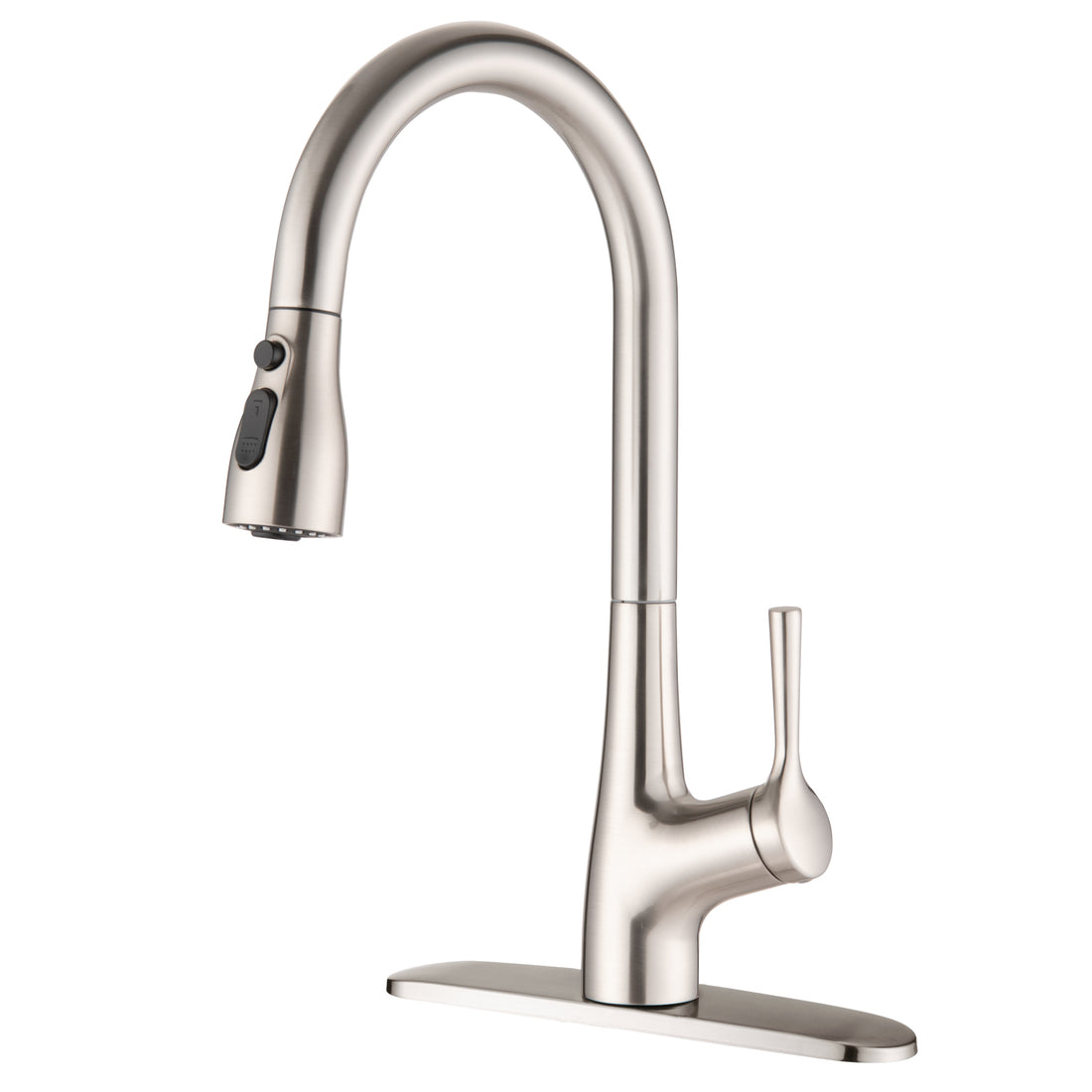 Single Handle Pull Down Kitchen Sink Faucet Brushed Nickel Brushed Nickel Brass