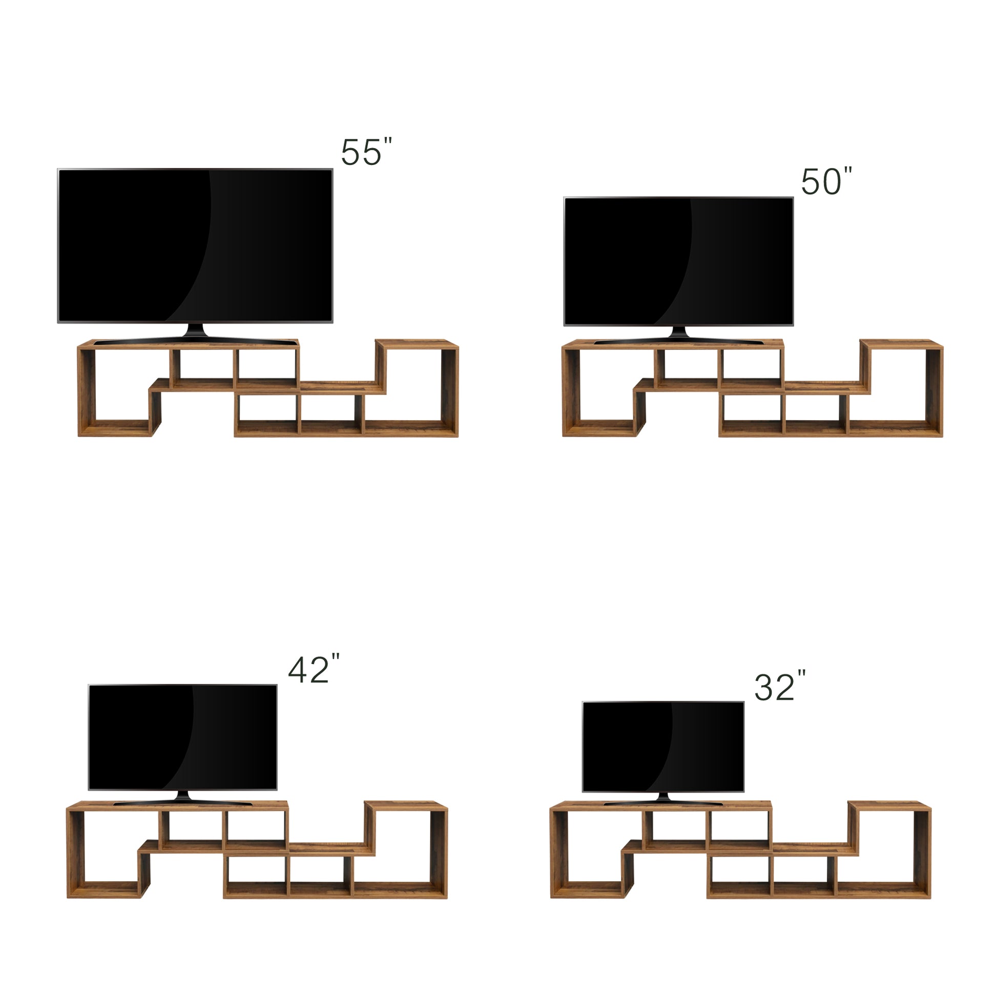 Double L Shaped Oak Tv Stand,Display Shelf ,Bookcase For Home Furniture,Fir Wood Oak Particle Board