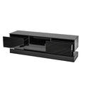 51.18Inch Black Morden Tv Stand With Led Lights,High Glossy Front Tv Cabinet,Can Be Assembled In Lounge Room, Living Room Or Bedroom,Color:Black Black Primary Living Space 50 Inches 50 59 Inches Classic 55 Inches Foam Particle Board