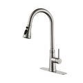 Single Handle High Arc Pull Out Kitchen Faucet,Single Level Stainless Steel Kitchen Sink Faucets With Pull Down Sprayer Brushed Nickel Stainless Steel