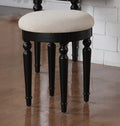 Bedroom Contemporary Vanity Set W Foldable Mirror Stool Drawers Black Color Black Vanity Stools Bedroom Round White Classic,Contemporary Padded Seat Rubberwood Solid Wood