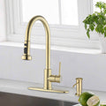 Stainless Steel Pull Down Kitchen Faucet With Soap Dispenser Brushed Gold Brushed Gold Stainless Steel