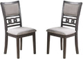 Dining Room Furniture Grey Finish Set Of 2 Side Chairs Cushion Seats Unique Back Kitchen Breakfast Chairs Grey Gray Dining Room Contemporary Dining Chairs Rubberwood Solid Wood