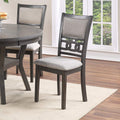 Contemporary Dining 5Pc Set Round Table W 4X Side Chairs Grey Finish Rubberwood Unique Design Wood Wood Gray Seats 4 Gray Wood Dining Room Contemporary,Modern,Transitional Rubberwood Round Dining Table With Chair Rubber Wood