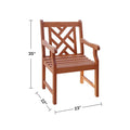 Malibu Outdoor Garden Armchair Brown Solid Wood