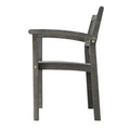 Renaissance Outdoor Patio Hand Scraped Wood Stacking Armchair Set Of 2 Teak Solid Wood
