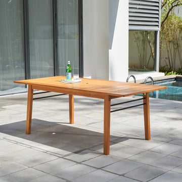 Gloucester Contemporary Patio Wood Dining Table Teak Solid Wood