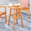 Olina Honey Fish Bone Eucalyptus Wooden Outdoor Side Table Teak Solid Wood
