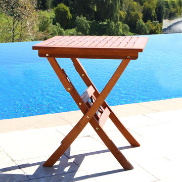 Malibu Outdoor Folding Bistro Table Teak Solid Wood