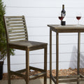 Renaissance Outdoor Patio Hand Scraped Wood Bar Table Teak Solid Wood