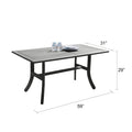 Renaissance Outdoor Patio Hand Scraped Wood Rectangular Dining Table With Curvy Legs Teak Solid Wood