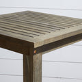 Renaissance Outdoor Patio Hand Scraped Wood Bar Table Teak Solid Wood