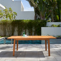 Gloucester Contemporary Patio Wood Dining Table Teak Solid Wood