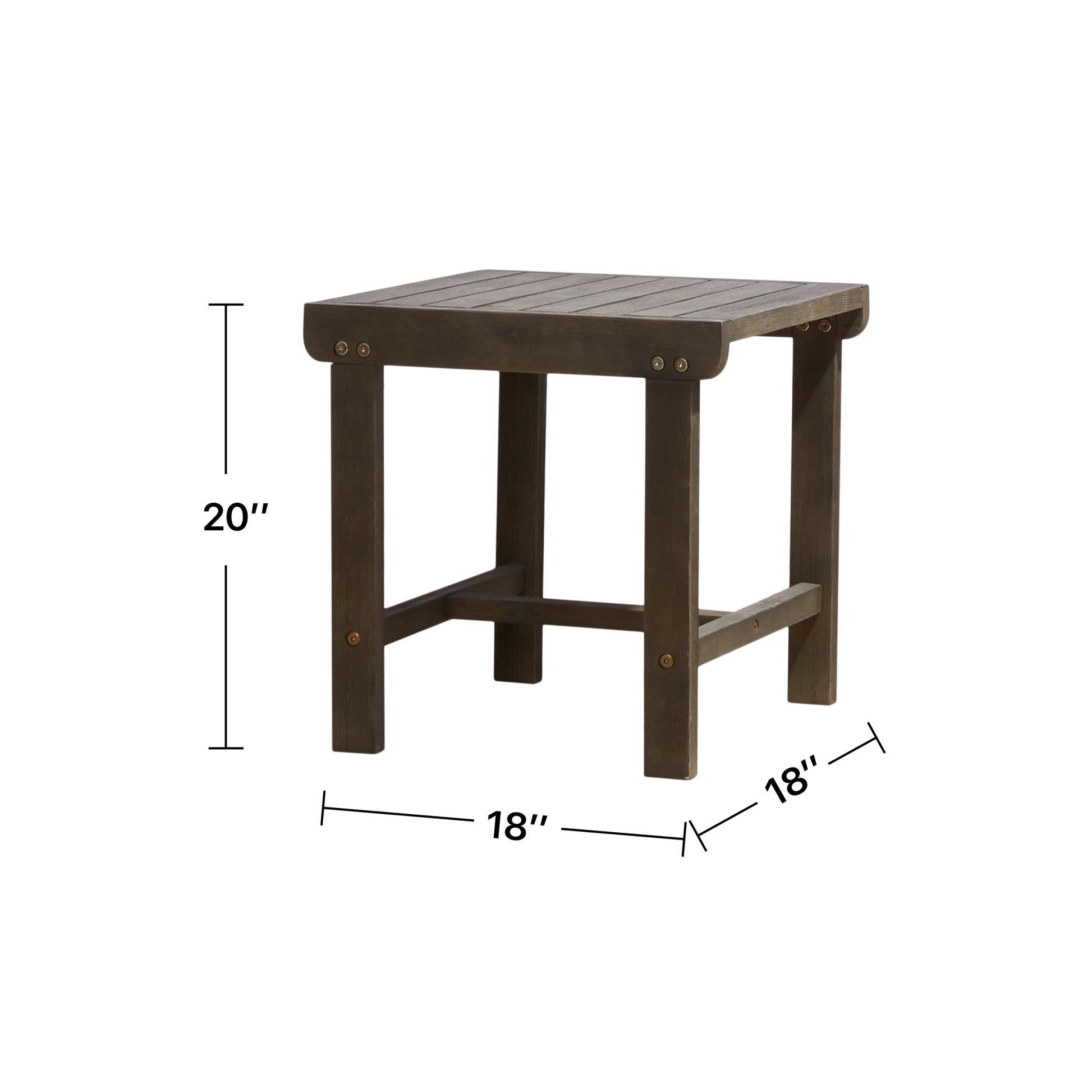 Renaissance Outdoor Patio Wood Side Table Teak Solid Wood