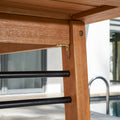 Gloucester Contemporary Patio Wood Dining Table Teak Solid Wood